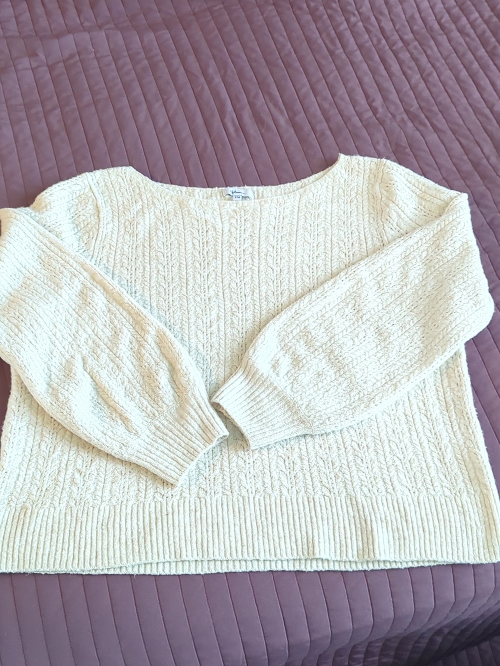 Reitmans Cream Cable Scoop-Neck Pullover